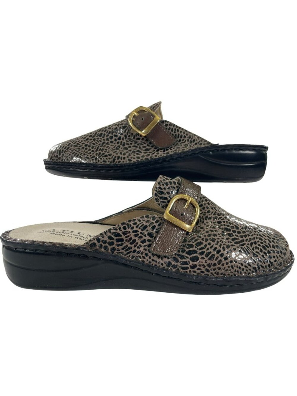 La Plume Marge Buckle Leather Clogs Cappuccino Women's Size 10 MSRP $115 NEW